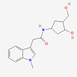 molecular formula C17H22N2O3 B3004341 N-(3-hydroxy-4-(hydroxymethyl)cyclopentyl)-2-(1-methyl-1H-indol-3-yl)acetamide CAS No. 1421515-05-0