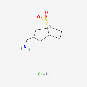 molecular formula C8H16ClNO2S B3004343 3-(Aminomethyl)-8lambda6-thiabicyclo[3.2.1]octane-8,8-dione hydrochloride CAS No. 2094866-34-7