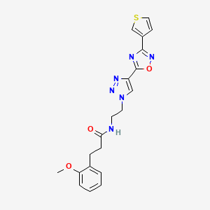 molecular formula C20H20N6O3S B3004344 3-(2-methoxyphenyl)-N-(2-(4-(3-(thiophen-3-yl)-1,2,4-oxadiazol-5-yl)-1H-1,2,3-triazol-1-yl)ethyl)propanamide CAS No. 2034509-15-2