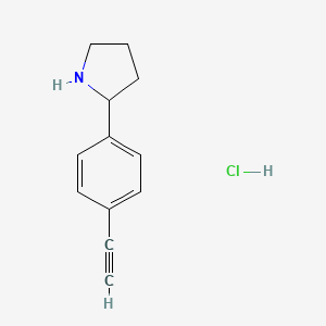 molecular formula C12H14ClN B3004348 2-(4-ethynylphenyl)pyrrolidine hydrochloride CAS No. 2377033-22-0