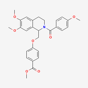 Methyl 4-((6,7-dimethoxy-2-(4-methoxybenzoyl)-1,2,3,4-tetrahydroisoquinolin-1-yl)methoxy)benzoate