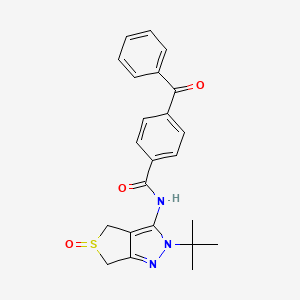 4-benzoyl-N-(2-(tert-butyl)-5-oxido-4,6-dihydro-2H-thieno[3,4-c]pyrazol-3-yl)benzamide