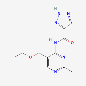 molecular formula C11H14N6O2 B3004366 N-(5-(ethoxymethyl)-2-methylpyrimidin-4-yl)-1H-1,2,3-triazole-5-carboxamide CAS No. 2034394-13-1