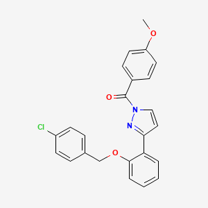 molecular formula C24H19ClN2O3 B3004372 [3-[2-[(4-氯苯基)甲氧基]苯基]吡唑-1-基]-(4-甲氧基苯基)甲酮 CAS No. 477713-40-9