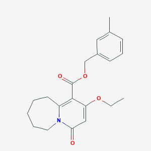 molecular formula C21H25NO4 B3004379 3-Methylbenzyl 2-ethoxy-4-oxo-4,6,7,8,9,10-hexahydropyrido[1,2-a]azepine-1-carboxylate CAS No. 1326928-08-8