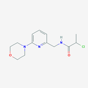 molecular formula C13H18ClN3O2 B3004380 2-Chloro-N-[(6-morpholin-4-ylpyridin-2-yl)methyl]propanamide CAS No. 2411235-52-2