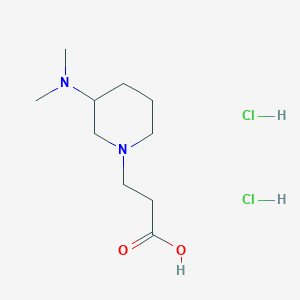 molecular formula C10H22Cl2N2O2 B3004382 3-[3-(Dimethylamino)piperidin-1-yl]propanoic acid;dihydrochloride CAS No. 2413874-76-5