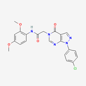 molecular formula C21H18ClN5O4 B3004402 2-(1-(4-氯苯基)-4-氧代-1H-吡唑并[3,4-d]嘧啶-5(4H)-基)-N-(2,4-二甲氧基苯基)乙酰胺 CAS No. 852440-98-3