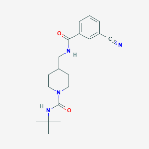 molecular formula C19H26N4O2 B3004405 N-(叔丁基)-4-((3-氰基苯甲酰氨基)甲基)哌啶-1-甲酰胺 CAS No. 1235635-92-3