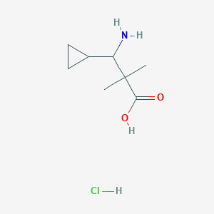 molecular formula C8H16ClNO2 B3004406 3-Amino-3-cyclopropyl-2,2-dimethylpropanoic acid;hydrochloride CAS No. 180181-74-2