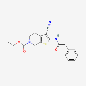 ethyl 3-cyano-2-(2-phenylacetamido)-4,5-dihydrothieno[2,3-c]pyridine-6(7H)-carboxylate