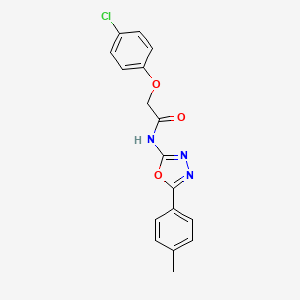 molecular formula C17H14ClN3O3 B3004417 2-(4-chlorophenoxy)-N-(5-(p-tolyl)-1,3,4-oxadiazol-2-yl)acetamide CAS No. 952849-83-1