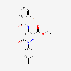 molecular formula C21H18BrN3O4 B3004420 4-(2-溴苯甲酰氨基)-6-氧代-1-(对甲苯基)-1,6-二氢吡哒嗪-3-羧酸乙酯 CAS No. 941974-52-3