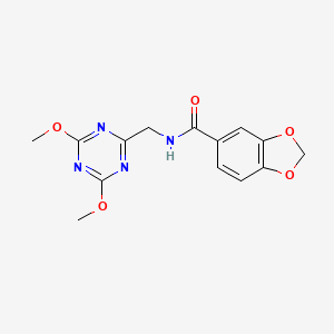 N-((4,6-dimethoxy-1,3,5-triazin-2-yl)methyl)benzo[d][1,3]dioxole-5-carboxamide