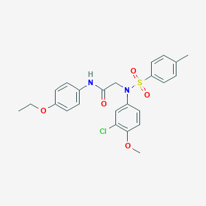 molecular formula C24H25ClN2O5S B300443 2-{3-chloro-4-methoxy[(4-methylphenyl)sulfonyl]anilino}-N-(4-ethoxyphenyl)acetamide 