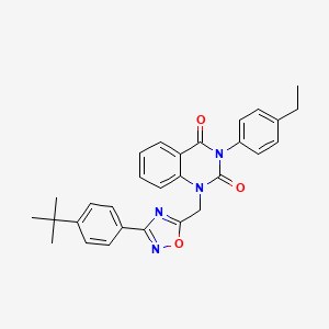 molecular formula C29H28N4O3 B3004430 1-((3-(4-(tert-butyl)phenyl)-1,2,4-oxadiazol-5-yl)methyl)-3-(4-ethylphenyl)quinazoline-2,4(1H,3H)-dione CAS No. 1359067-94-9