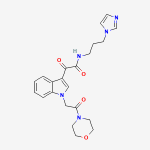 molecular formula C22H25N5O4 B3004436 N-(3-imidazol-1-ylpropyl)-2-[1-(2-morpholin-4-yl-2-oxoethyl)indol-3-yl]-2-oxoacetamide CAS No. 872856-83-2