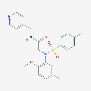 molecular formula C23H25N3O4S B300444 2-{2-methoxy-5-methyl[(4-methylphenyl)sulfonyl]anilino}-N-(4-pyridinylmethyl)acetamide 