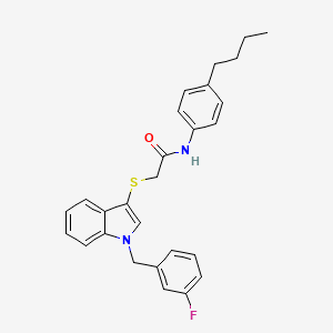 molecular formula C27H27FN2OS B3004441 N-(4-butylphenyl)-2-((1-(3-fluorobenzyl)-1H-indol-3-yl)thio)acetamide CAS No. 851412-32-3