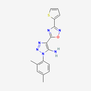 molecular formula C16H14N6OS B3004445 1-(2,4-dimethylphenyl)-4-(3-thien-2-yl-1,2,4-oxadiazol-5-yl)-1H-1,2,3-triazol-5-amine CAS No. 892749-01-8