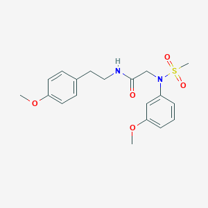 molecular formula C19H24N2O5S B300446 2-[3-methoxy(methylsulfonyl)anilino]-N-[2-(4-methoxyphenyl)ethyl]acetamide 