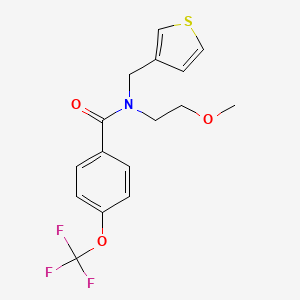 molecular formula C16H16F3NO3S B3004466 N-(2-methoxyethyl)-N-(thiophen-3-ylmethyl)-4-(trifluoromethoxy)benzamide CAS No. 1396682-68-0