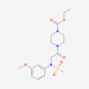 molecular formula C17H25N3O6S B300447 ethyl 4-[2-(3-methoxy-N-methylsulfonylanilino)acetyl]piperazine-1-carboxylate 