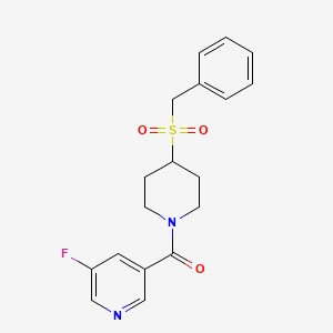 molecular formula C18H19FN2O3S B3004471 (4-(Benzylsulfonyl)piperidin-1-yl)(5-fluoropyridin-3-yl)methanone CAS No. 2034521-08-7
