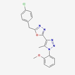 2-(4-chlorobenzyl)-5-(1-(2-methoxyphenyl)-5-methyl-1H-1,2,3-triazol-4-yl)-1,3,4-oxadiazole