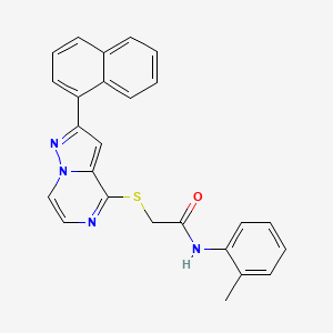 molecular formula C25H20N4OS B3004483 N-(2-methylphenyl)-2-{[2-(1-naphthyl)pyrazolo[1,5-a]pyrazin-4-yl]thio}acetamide CAS No. 1242867-11-3