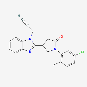 molecular formula C21H18ClN3O B3004484 1-(5-氯-2-甲基苯基)-4-(1-(2-丙炔-1-基)-1H-苯并[d]咪唑-2-基)吡咯烷-2-酮 CAS No. 862828-13-5