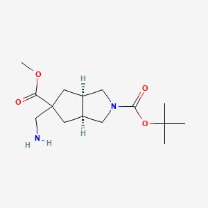 molecular formula C15H26N2O4 B3004487 2-O-叔丁基 5-O-甲基 (3aR,6aS)-5-(氨基甲基)-1,3,3a,4,6,6a-六氢环戊[c]吡咯-2,5-二羧酸酯 CAS No. 2247088-15-7