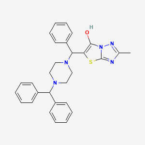 molecular formula C29H29N5OS B3004493 5-((4-苯基二苯甲基哌嗪-1-基)(苯基)甲基)-2-甲基噻唑并[3,2-b][1,2,4]三唑-6-醇 CAS No. 851809-06-8