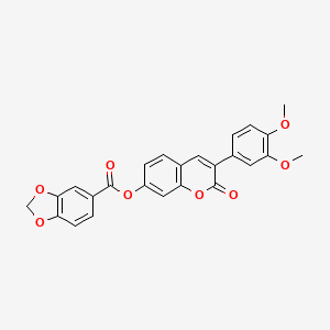 molecular formula C25H18O8 B3004494 3-(3,4-dimethoxyphenyl)-2-oxo-2H-chromen-7-yl 1,3-benzodioxole-5-carboxylate CAS No. 869080-71-7