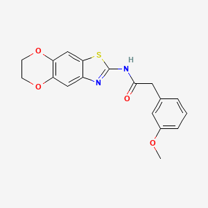 molecular formula C18H16N2O4S B3004504 N-(6,7-dihydro-[1,4]dioxino[2',3':4,5]benzo[1,2-d]thiazol-2-yl)-2-(3-methoxyphenyl)acetamide CAS No. 954096-04-9