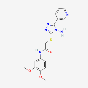 molecular formula C17H18N6O3S B3004505 2-{[4-amino-5-(pyridin-3-yl)-4H-1,2,4-triazol-3-yl]sulfanyl}-N-(3,4-dimethoxyphenyl)acetamide CAS No. 729567-11-7