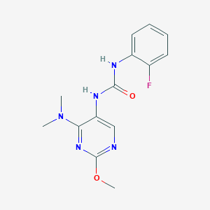 1-(4-(Dimethylamino)-2-methoxypyrimidin-5-yl)-3-(2-fluorophenyl)urea