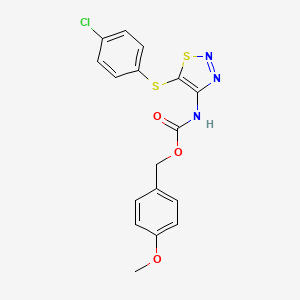 molecular formula C17H14ClN3O3S2 B3004507 4-甲氧基苄基 N-{5-[(4-氯苯基)硫代]-1,2,3-噻二唑-4-基}氨基甲酸酯 CAS No. 400074-48-8