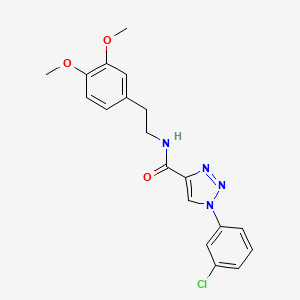 molecular formula C19H19ClN4O3 B3004509 1-(3-chlorophenyl)-N-(3,4-dimethoxyphenethyl)-1H-1,2,3-triazole-4-carboxamide CAS No. 951602-12-3