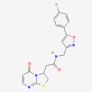 N-((5-(4-fluorophenyl)isoxazol-3-yl)methyl)-2-(5-oxo-3,5-dihydro-2H-thiazolo[3,2-a]pyrimidin-3-yl)acetamide