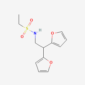 molecular formula C12H15NO4S B3004511 N-(2,2-di(furan-2-yl)ethyl)ethanesulfonamide CAS No. 2309599-92-4