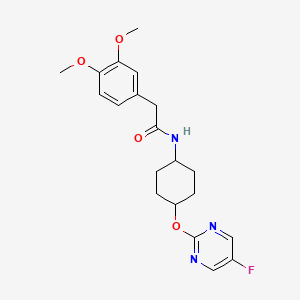 2-(3,4-dimethoxyphenyl)-N-((1r,4r)-4-((5-fluoropyrimidin-2-yl)oxy)cyclohexyl)acetamide