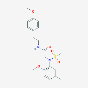 molecular formula C20H26N2O5S B300453 2-[2-methoxy-5-methyl(methylsulfonyl)anilino]-N-[2-(4-methoxyphenyl)ethyl]acetamide 