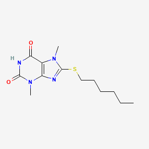 molecular formula C13H20N4O2S B3004533 8-Hexylsulfanyl-3,7-dimethylpurine-2,6-dione CAS No. 324539-21-1