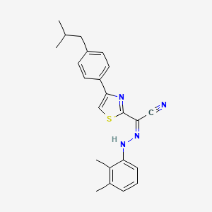 (Z)-N'-(2,3-dimethylphenyl)-4-(4-isobutylphenyl)thiazole-2-carbohydrazonoyl cyanide