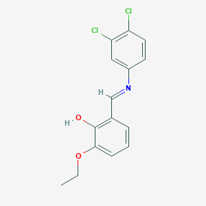 molecular formula C15H13Cl2NO2 B3004538 2-{(E)-[(3,4-二氯苯基)亚氨基]甲基}-6-乙氧基苯酚 CAS No. 386757-41-1