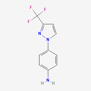 molecular formula C10H8F3N3 B3004540 1-(4-Aminophenyl)-3-(trifluoromethyl)pyrazole CAS No. 231953-33-6
