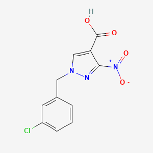 molecular formula C11H8ClN3O4 B3004542 1-(3-chlorobenzyl)-3-nitro-1H-pyrazole-4-carboxylic acid CAS No. 1856022-17-7
