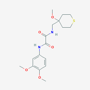 molecular formula C17H24N2O5S B3004553 N1-(3,4-dimethoxyphenyl)-N2-((4-methoxytetrahydro-2H-thiopyran-4-yl)methyl)oxalamide CAS No. 2034487-26-6