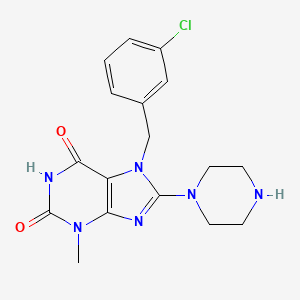 7-(3-chlorobenzyl)-3-methyl-8-(piperazin-1-yl)-1H-purine-2,6(3H,7H)-dione